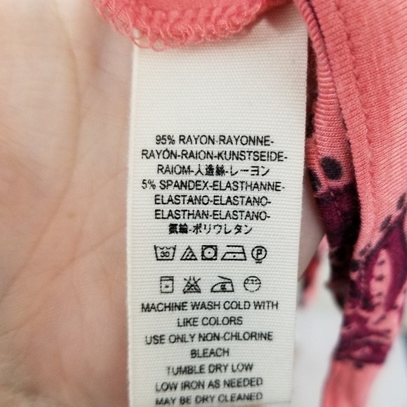 Free People Maui Wowie blouse coral pink floral - Picture 7 of 8